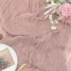 FEXIA 3 Pack Table Runner Dusty Pink Cheesecloth 35x120 Inches Spring Easter - Image 8