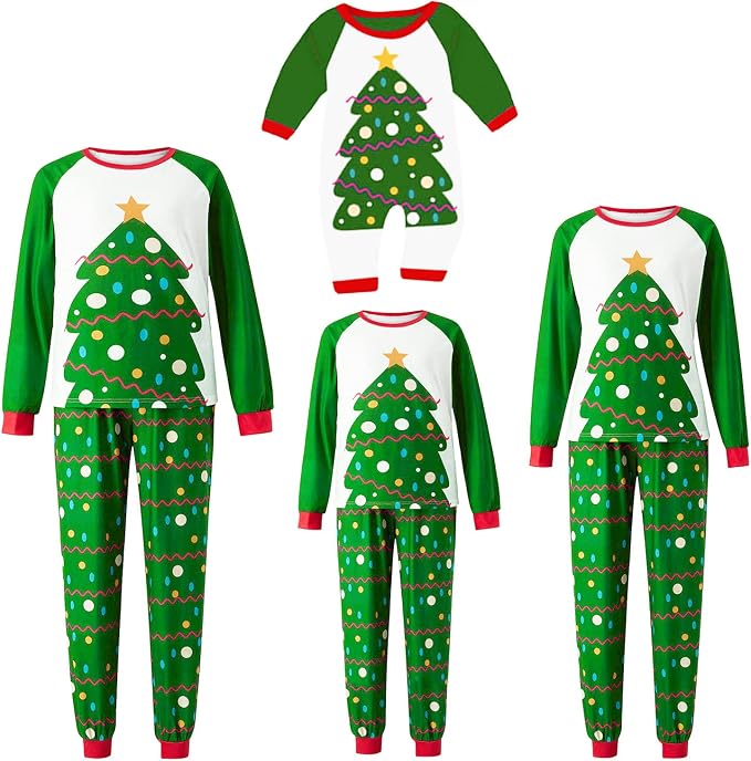 Awoscut Christmas Family Matching Pajamas Christmas Pjs Holiday Nightwear - Image 2