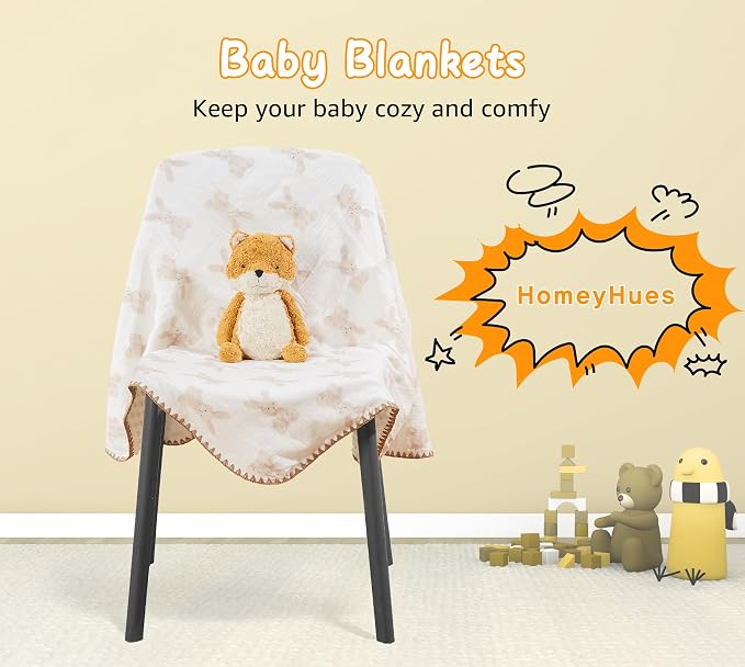 Baby Blanket Double Layer Cotton 40 x 40 Soft Receiving Blanket - Image 4