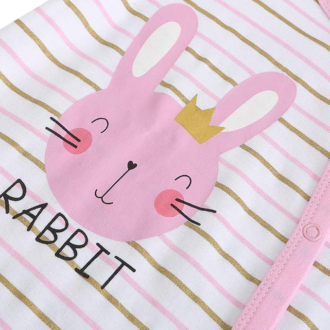 Kiddiezoom Baby Footed Cotton One-Piece Romper Jumpsuit Pajamas - Image 5