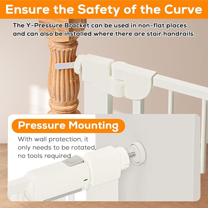 29.5-59.8" Baby Gate for Stairs, Baby Safety Essentials, Auto Close Gate for - Image 6