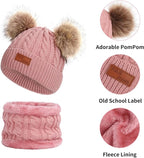Duoyeree Baby Winter Hat Scarf Glove Beanie Set Girls Boys Pom Pom Knitted - Image 3