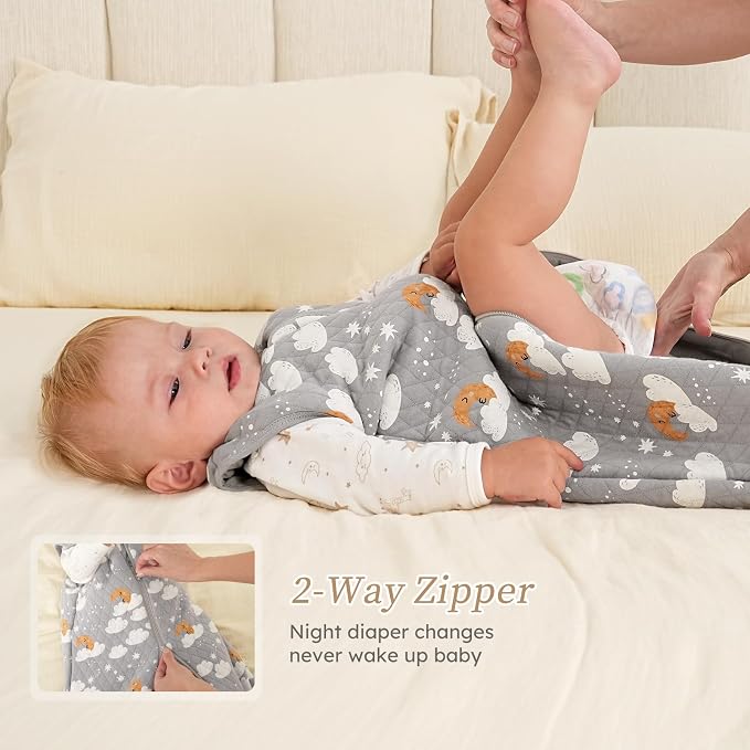 Looxii Baby Sleep Sack 0-6 Months 2.5 TOG Baby Wearable Blanket, Cotton Quilted - Image 2