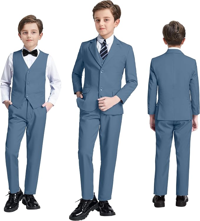 JPF Boy's Formal Suit Set Slim Fit Kids Tuxedo Suits - Image 6