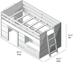 Max & Lily Loft Bed Twin Size, Solid Wood Low Loft Bed - Image 2