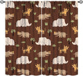 Jungle Safari Animals Blackout Curtains Cartoon Tropical Forest Animals by JADERYS