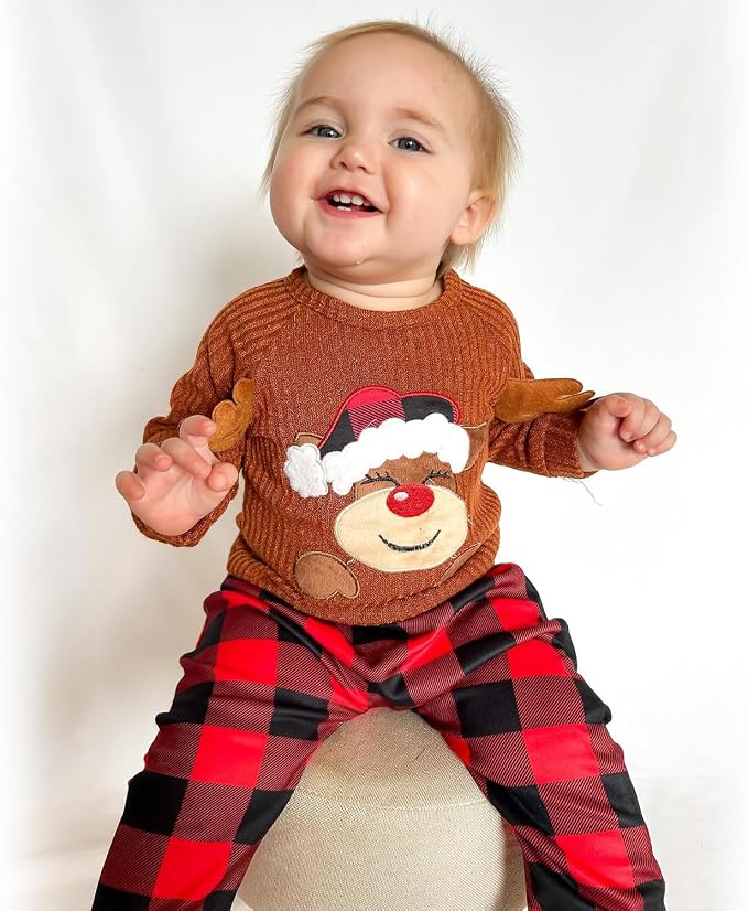 HINTINA Infant Baby Girl Knit Pullover Long Sleeve Sweater Outfits Fall Winter - Image 2