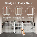 WAOWAO Baby Gate 100-109.41" Extra Wide Pressure Mounted Walk Through Swing - Image 4