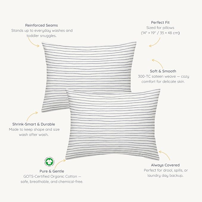 Makemake Organics Organic Toddler Pillowcase GOTS Certified Organic Cotton - Image 2