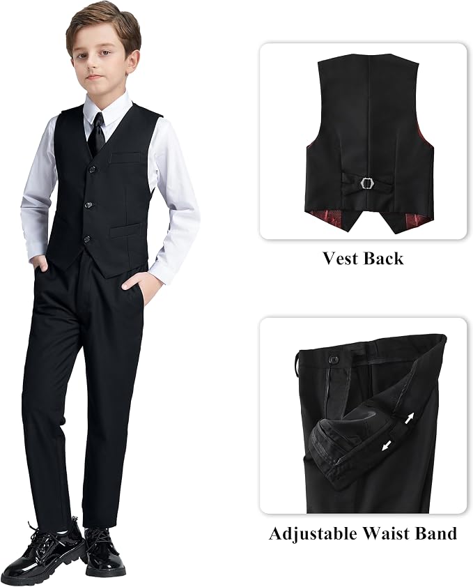 JPF Boy's Formal Suit Set Slim Fit Kids Tuxedo Suits - Image 3