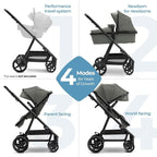 Mompush Baby Stroller, Convertible 2-in-1, Infant Car Seat Compatible, Includes - Image 3