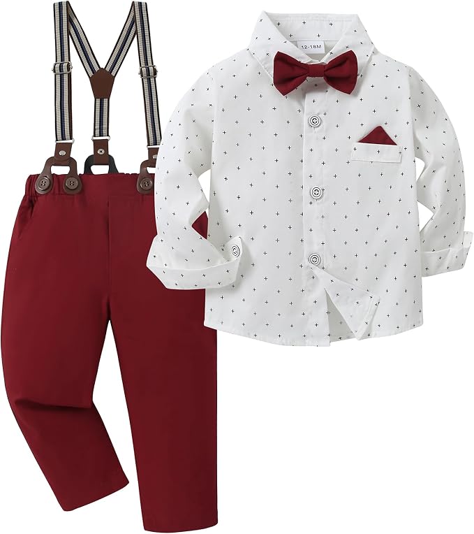 CARETOO Toddler Boy Clothes Suit Gentleman Wedding Outfits Kids Formal Dress by CARETOO