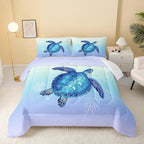 QOOMO Turtle Comforter Full Size, Ocean Bedding Set by QOOMOHOME