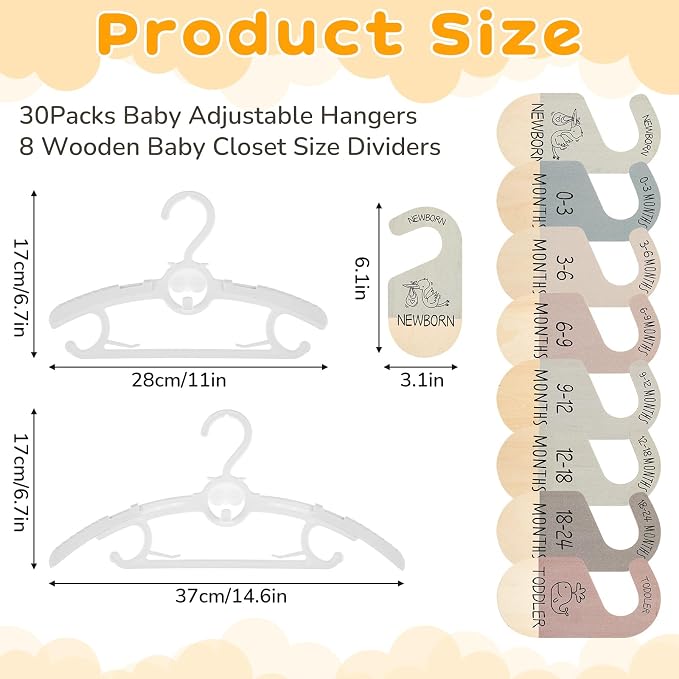 Hsei 30 Packs Baby Hangers for Nursery Closet - Image 2