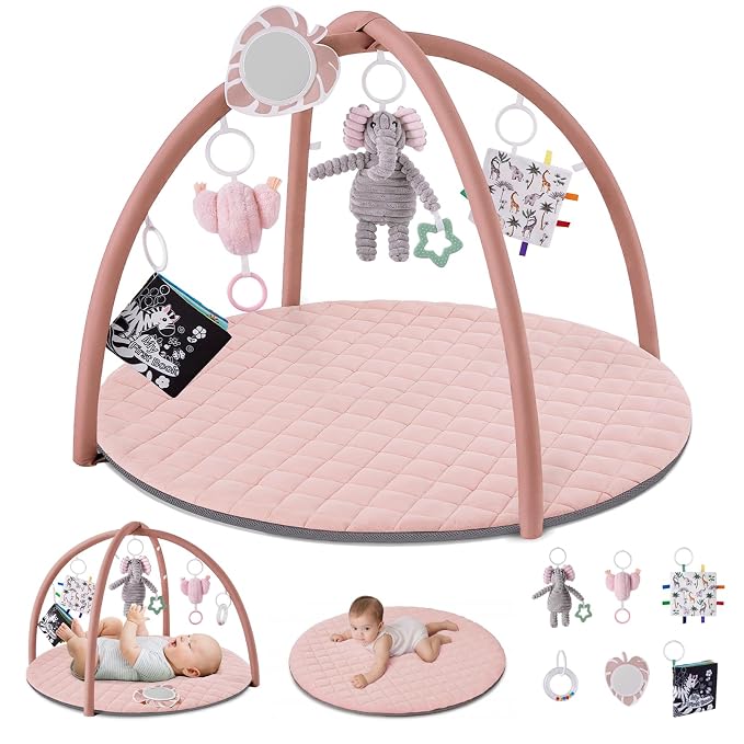 Blissful Diary Baby Play Gym Mat, Tummy Time Activity Mat by ForEveryBabysBetterLife