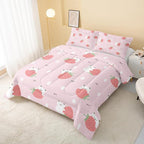 QOOMO Cartoon Bear Comforter Twin Size, Down Alternative, Soft and - Image 3