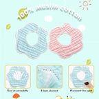 Muslin Baby Bibs for Drooling and Teething Newborn Drool Bibs for Baby Girl Boy - Image 4