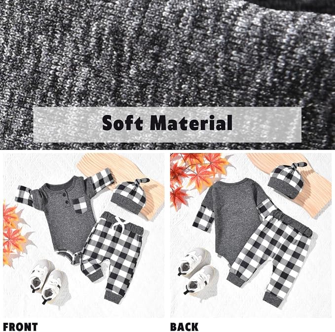 Aalizzwell Newborn Infant Baby Boys Fall Winter Outfit - Image 3
