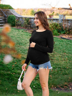 Maternity Shirts Long Sleeve Pregnancy Top - Image 5