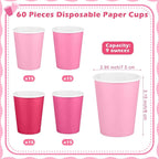 URATOT 60 Pieces 9 Ounce Pink Paper Cups Gradient Color Disposable Coffee Party - Image 2