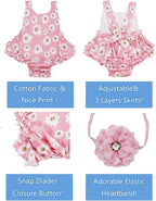 Baby Girl's Floral Print Ruffles Romper Summer Clothes - Image 4