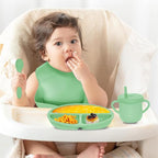 100% Silicone Baby Feeding Set, BPA Free Baby Dishes Set - Image 2