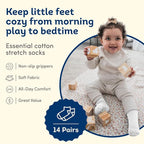 Fruit of the Loom Baby 14-Pack Grow & Fit Flex Zones Cotton Stretch Socks - Image 2