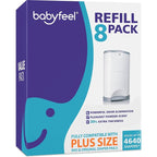Babyfeel Refills for DEKOR PLUS Diaper Pails, 8 Pack, Exclusive 30% Extra by Babyfeel