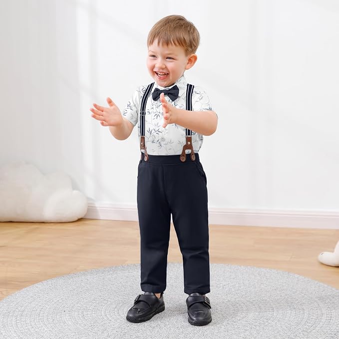 nilikastta Toddler Boy Outfit Boy Suit Boy Dress Shirt - Image 2