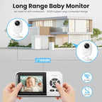 Smart Baby Monitor with 2 Cameras and Audio, Long Range, Night Vision, - Image 4