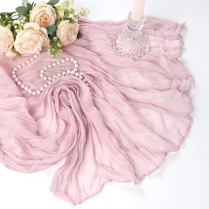 12 Pack Dusty Pink Cheesecloth Table Runner 10Ft Gauze Cheese Cloth Table - Image 7