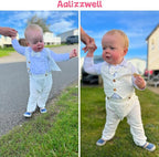 Aalizzwell Baby Boys Gentleman Outfit 3 Piece Formal Suit Set - Image 2