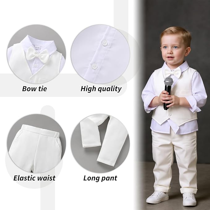 YOUNGER TREE Toddler Boy Clothes Suit Gentleman Wedding Outfits Baby Formal - Image 5