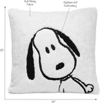 Lambs & Ivy Classic Snoopy White/Black Furry Decorative Nursery Throw Pillow - Image 3