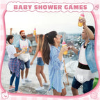 4 Sets Bottle Chug Baby Shower Games Juegos Para Plastic Baby Bottles Bibs - Image 7