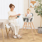 BABY JOY Convertible Baby High Chair, 3 in 1 Wooden Highchair/Booster/Chair - Image 9