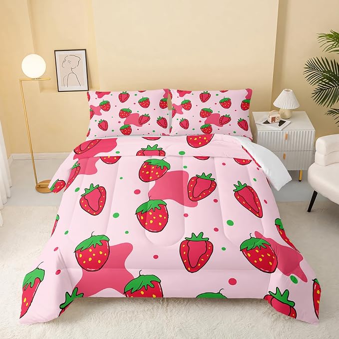 QOOMO Kawaii Comforter Twin, Down Alternative, Soft and Lightweight，Twin Size by QOOMOHOME