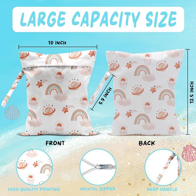 Wet Bag for Baby Swimsuit Kids Wet Dry Bag for Breast Pump Parts Diaper Bag - Image 2