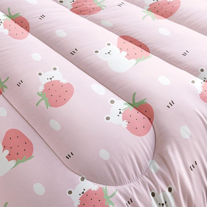 QOOMO Cartoon Bear Comforter Twin Size, Down Alternative, Soft and - Image 5