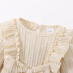 Happy Town Baby Girl Romper Infant Fall Winter Clothes Ruffle Sweater Long - Image 4