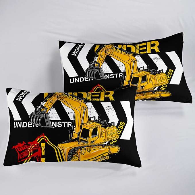 QOOMO Excavator Comforter King Size, Construction Truck Comforter Set - Image 6