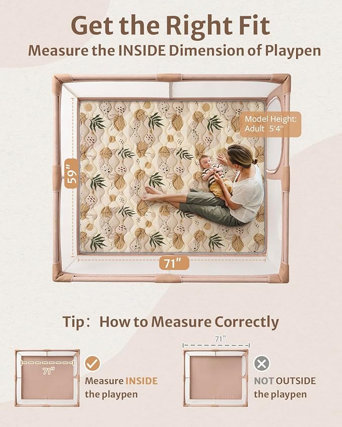 Blissful Diary Baby Play Mats for Floor, 71x59 Inch Extra Thicker & Large Soft - Image 2
