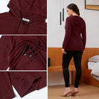 GINKANA Women's Nursing Hoodie Sweatshirt Long Sleeves Breastfeeding Maternity - Image 6