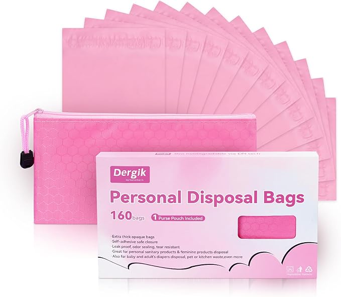 Diaper Disposable Bags, Secure Closure, Odor Control, Discreet Disposal by Dergik