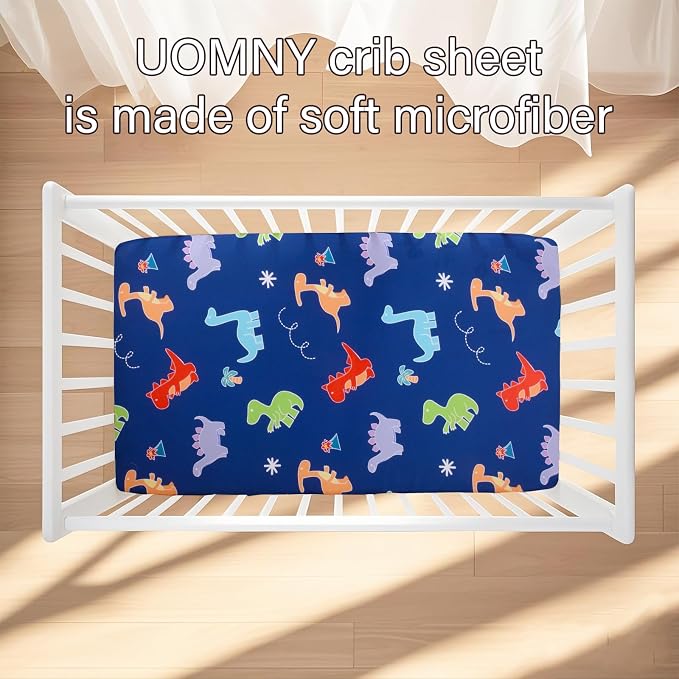 UOMNY Crib Sheet, Dinosaur Crib Sheets Baby Sheet - Image 2