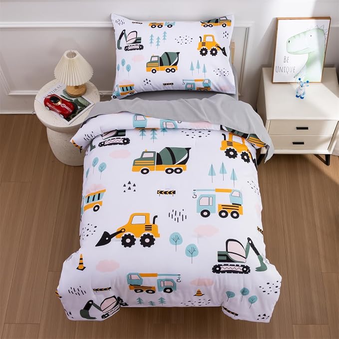 NTBED 4 Pieces Construction Toddler Bedding Set by NTBED