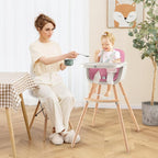 BABY JOY Convertible Baby High Chair, 3 in 1 Wooden Highchair/Booster/Chair - Image 9