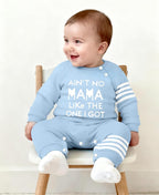 Baby Boy Clothes Infant Mamas Print Romper Stripe Sleeve Outfits Fall Winter - Image 3