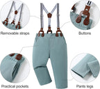 DISAUR Baby Boy Clothes Suits 4PCS Gentleman Outfit Dress Romper Beret Hat - Image 3