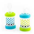 Sassy Baby Food Nurser – 4+ Months Set of 2- 4oz 100% Silicone Nipple and Spoon by Sassy